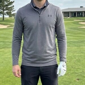 Under Armour Gray Quarter Zip Golf Pullover - Unisex Medium